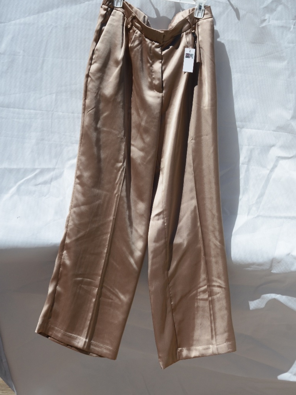 Gold Satin Pants SZ L NWT